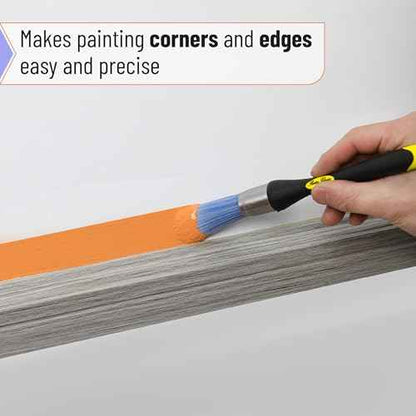 Bates- Trim Paint Brush, 0.75 Inch, 2 Pack, Ergonomic Non-Slip Handle, Synthetic Bristles, Trim Brushes for Painting, Yellow and Black