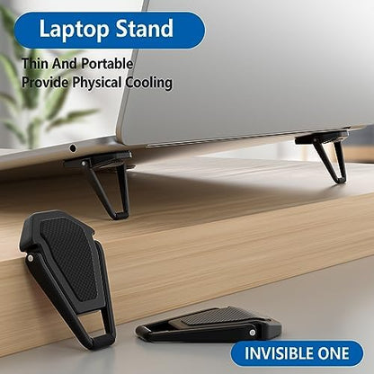 Portable Invisible Laptop Stand, Mini Aluminum Cooling Pad,Computer Keyboard Mount Kickstand,Ergonomic Lightweight Laptop Desk Stand (1pack（2pcs）)