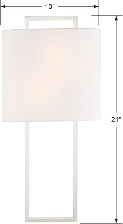 Crystorama Fremont 2 Light Polished Nickel Sconce
