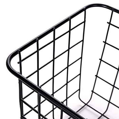 6 Pack Wire Storage Baskets Household Metal Wall-Mounted Containers Organizer Bins for Kitchen Bathroom Freezer Pantry Closet Laundry Room Cabinets Garage Shelf, Medium