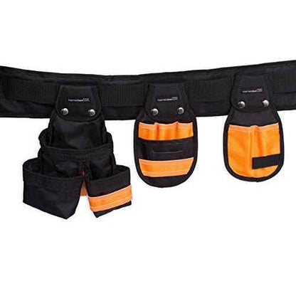 Internet¡¯s Best Tool Belt Carpenter Apron - 10 Pockets - Quick Release Work Belt with Utility Pouch - Handyman Rig - Removable Bags