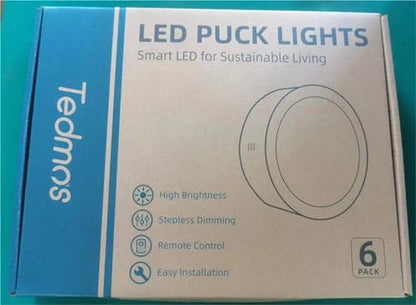 USB Rechargeable RGB Puck Lights with Remote, Black Color Changing Battery Powered Tap Light Classroom Magnetic Push light Stick On Closet lamp Wireless LED Shelf Lighting Under Cabinet Touch Lights