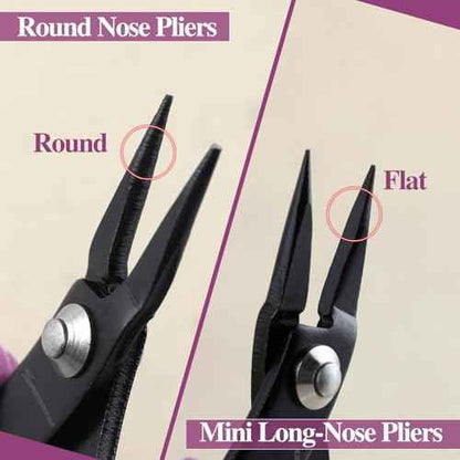 SPEEDWOX Long-Nose Pliers 5.5" Mini Tweezer Nose Pliers Chain Nose Plier Flat Nose Specialty Pointed Nose Micro Plier With Smooth Jaws 1mm Diameter Tip Small Jewelry Making Needle Nose Plyers