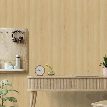 Wood Contact Paper Peel and Stick Wallpaper - Light Wood Grain Contact Paper Self Adhesive Removable Vinyl Film - Waterproof Natural Oak Wallpaper for Countertop Cabinets Table Drawer 15.7" x 118"