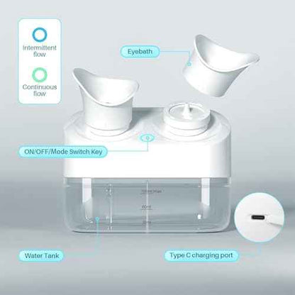 Electric Portable Eyewash Station OSHA Approved,Eye Wash Kit with Sewage System and 2 Clean Mode,Ergonomic Design, Suitable for Dry Eyes, Workplace Safety and Emergency Eye Washing