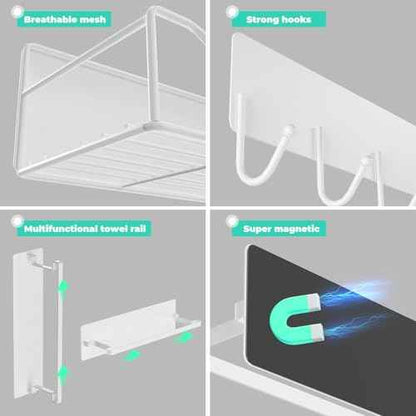 5PCS washing machine storage rack with hooks and hangers, refrigerator, washing machine, microwave, and barbecue grill warehouse storage rack