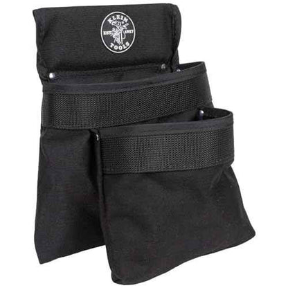 Klein Tools 5702 Tool Pouch, PowerLine Series Utility Pouch Fits Tool Belts up to 2.5-Inch, Strong Rivet Reinforced Stitching, 2-Pocket