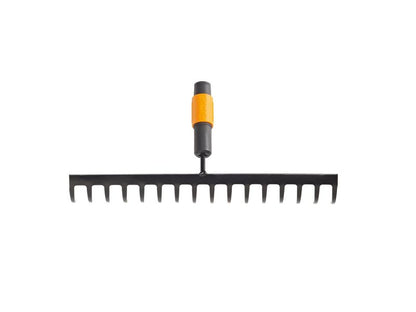 Fiskars 1000654 16 Teeth Rake, Tool Head, Width 40 cm, Hardened Steel Teeth, Black/Orange, QuikFit