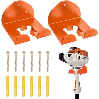 Weedeater Hanger for Garage Wall, Garage Organizer Trimmer Rack, Weed Wacker Holder, Weed Eater Holder Wall Mount for Grass Trimmer, Hedge Trimmer, Garage Trimmer Garden Tools - 2 Pack