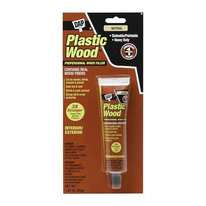 DAP Plastic Wood Solvent-Based Professional Wood Filler, Natural, 1.87 oz (7079821500)