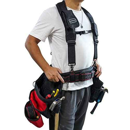 MELOTOUGH Padded Tool Belt with D ring for men construction Strong Durable Double Metal Roller Buckle,adjustable waist 44'-53'thick confortable foam padding (XXL)