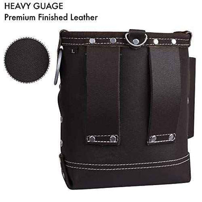 FUERI Leather Tool Pouches Carpenter Pouch Electrician Bag Tools Belt Suspenders Organizer for Men Construction Heavy Duty Iron Work
