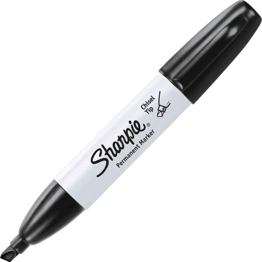 Sharpie Permanent Markers, Chisel Tip, Black, 36 Count - Home, School, Office Supplies