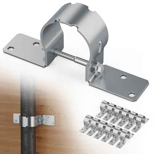 12 PCS Fence Post Brackets, 1 7/8 Steel to Wood Fence Bracket, Fence Brackets for Metal Posts, Galvanized Pipe Grip Tie - Fence Post Repair with Bolts