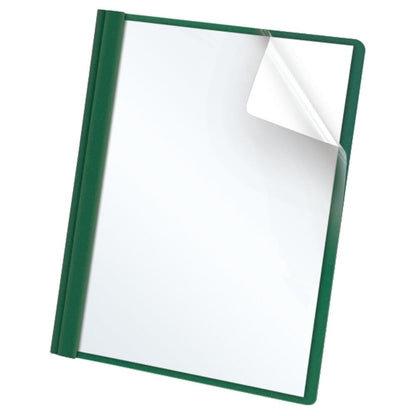 Oxford Report Covers, Clear Front, Letter Size Folder with Prongs, for Presentation at School or Office, Hunter Green, 25 per Box (55856EE)