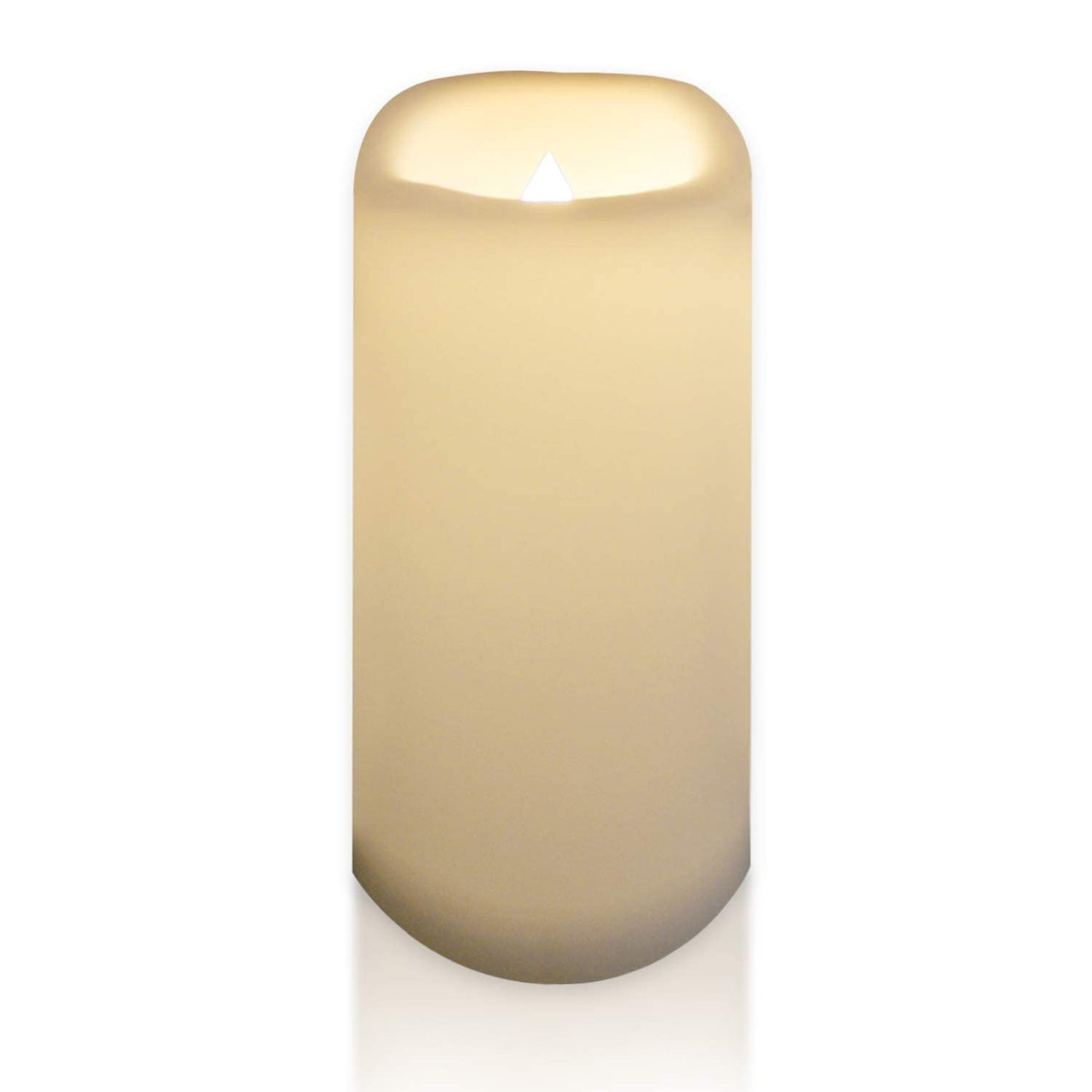 CANDLE CHOICE Waterproof Outdoor Battery Operated Flameless Candle Remote Timer Large Tall White Plastic Realistic Flickering Electric LED Pillar Lantern Garden Wedding Christmas Decorations 4”Dx10”H