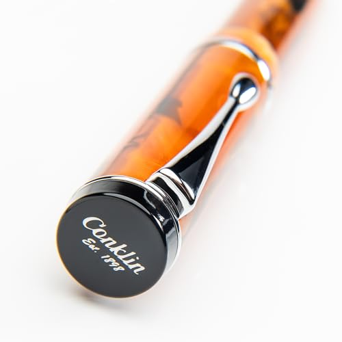 Conklin Duragraph Fountain Pen Amber - Broad Nib, Luxury Writing Instrument with Warm Amber Finish
