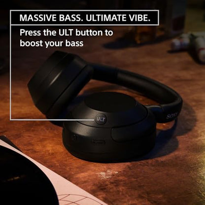 Sony ULT WEAR Over-Ear Noise Canceling Bluetooth Headphones with Alexa Built-in, Comfortable Design, 30-Hour Battery, Massive Bass, & Signature Noise Canceling Found in 1000X Series, Black
