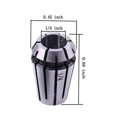 Luo Ke ER11 Spring Collet Nut Set - High Precision ER11 1/4 Inch Collet Chuck + Clamping Nut for CNC Engraving/Lathe Milling Tool