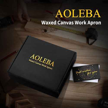 AOLEBA Woodworking Apron for Men,Heavy Duty Waxed Canvas Work Tool Apron with 12 Tool Pockets for Workshop, Mechanic, Carpenter, Blacksmith, Mens Aprons Gifts for Dad Father Men (Dark Brown)
