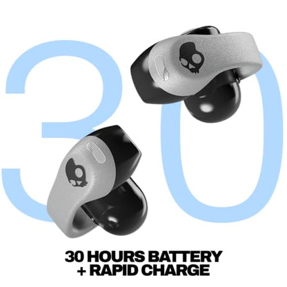 Skullcandy Push 720 Open Wireless Open Ear Bluetooth Earbuds, Headphones, Waterproof, Clip-On Lightweight Design, 30 Hours Battery, Wireless Charging Pouch, Microphone for iPhone Android - Chrome