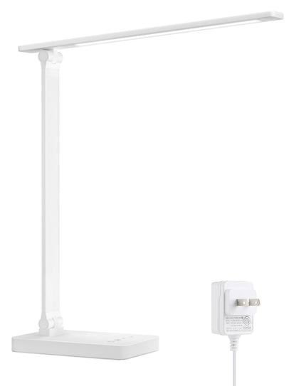 Lepro LED Desk Lamp, Metal Desk Light 9.5W 800lm, Best Task Lamp, 5 Color Modes 5 Brightness Level, Dimmable Home Office Desktop Lamp for Reading, Crafting, Sewing, Puzzle, Nail, White