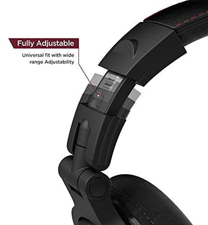 Thore Over-Ear iPhone Headphones with Lightning Connector – Closed Back Studio DJ Monitor Earphones w/Apple MFI Certified Cable (50mm Neodymium Drivers, V200 Black)