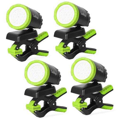 4-Pack Rechargeable LED Work Lights, 360-Degree Adjustable Spotlights with Magnetic Base, Clamp Lights for Barbecue, Workshop, Construction Site, Car Repairing and Home Using