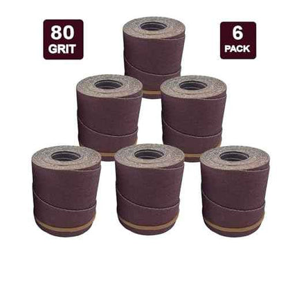 Pre-Cut Sandpaper Rolls | 80 Grit | 6 Pack | for Supermax 19-38 Drum Sander by Monarch Industrial