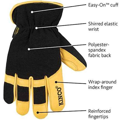 Kinco Lined Premium Hybrid Leather Work Gloves, Heatkeep¢â (Style No. 101HK)