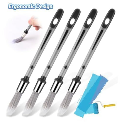 4pcs Small Paint Brush for Walls, 8.3 Inch Touch Up Tool for Baseboards Furniture, and House Wall Corners