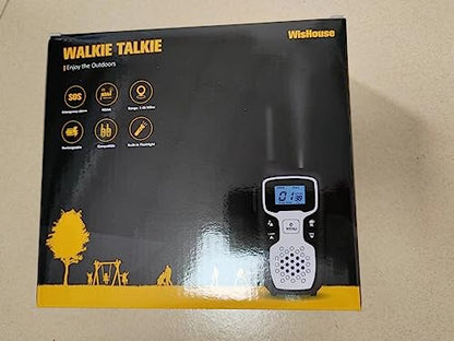 Wishouse Walkie Talkies for Adults Long Range-Rechargeable 4 Pack 2 Way Radios, Hiking Accessories Camping Gear Xmas Birthday Gift for Kids Family with Lamp,SOS Siren,NOAA Weather Alert,Easy to Use