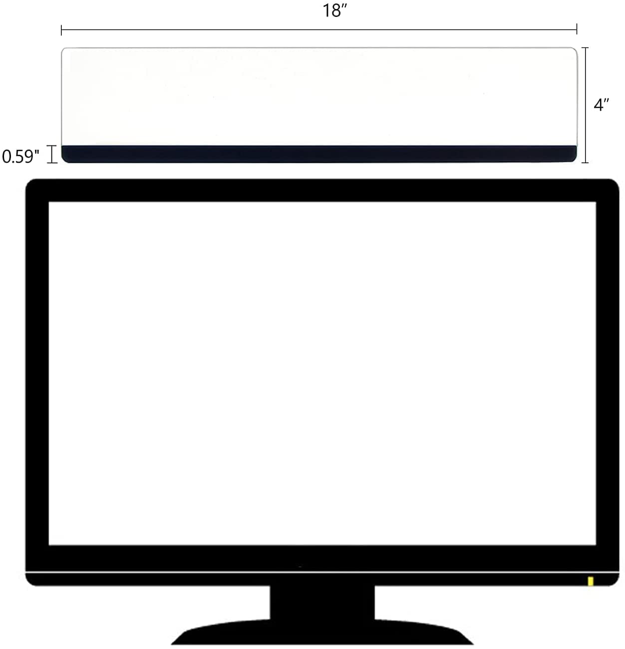 Yocoolfun 2 Pieces Monitor Memo Board Top Mount,18“ Monitor Sticky Note Holder,Universal Transparent Sticky Notes Memo Pad,Sticky Boards,Message Board for Computer Monitors