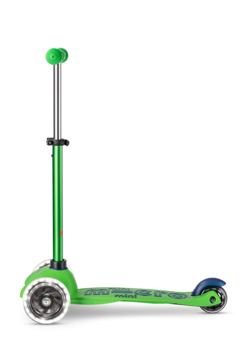 Micro Kickboard | Mini LED Kids Scooter for Ages 2-5 | Children up to 110 lbs | 3 Wheel Lean-to-Steer Design | Adjustable T Bar | Smooth Ride, Motion Activated PU LED Wheels | Swiss Design