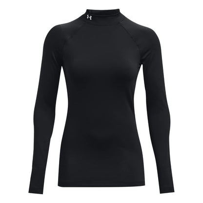 Under Armour Womens Authentics Mock Neck T-Shirt, Black (001)/White, X-Small