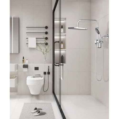 Filtered Shower Head with Handheld Spray Combo,12 inch High Pressure Rainfall Shower Head with Adjustable Slide Bar,Dual Rainfall Showerhead,Bathroom Accessories,Black