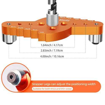 Dowel Jig Kit for Floating Shelf Bracket(& 1/2" x 11.8" Drill Bit), Self-Centering Scriber(& 1/4", 5/16", 3/8" Drill Bit),Drill Guide for Hidden Shelf Brackets & Mantels,Centering Hole Drill(Orange)