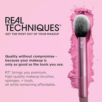 Real Techniques Miracle Complexion Sponge, Makeup Blending Sponge, For Liquid & Cream Foundation, Offers Light To Medium Coverage, Natural, Dewy Makeup, Orange Sponge, Latex-Free Foam, 1 Count