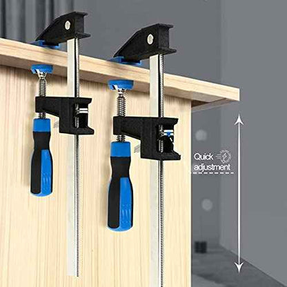 Bar Clamps for Woodworking 36 Inch,4 Pack Wood Clamps Adjustable and Release Quickly,Woodworking Clamps Throat Depth 2.5 Inch,Serrated Steel Rail,Bar Clamps Force 600 Lbs