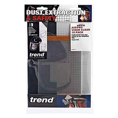 Trend Airshield Pro Clear Replacement Visor Overlays, Pack of 10, Keeps Your Airshield Pro Visor In Top Working Condition, AIR/P/3C