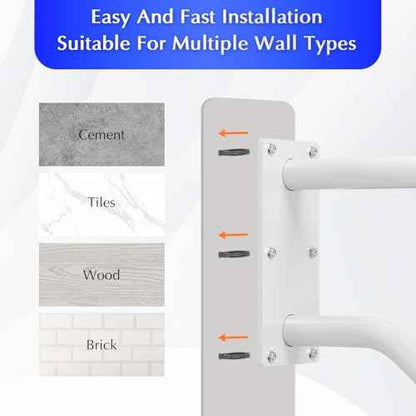 Hand Rails for Outdoor 1-2 Steps, Indoor Stairs, Bathroom, Wall Mount Non-Slip U-Shape Stair Hand Railing White 2 Pack