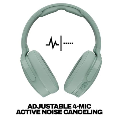 Skullcandy Hesh ANC Wireless Over-Ear Bluetooth Headphones, Active Noise Cancelling, Up to 22 Hrs Battery, Foldable Lightweight Design, Microphone for iPhone Android - Preppy Sage