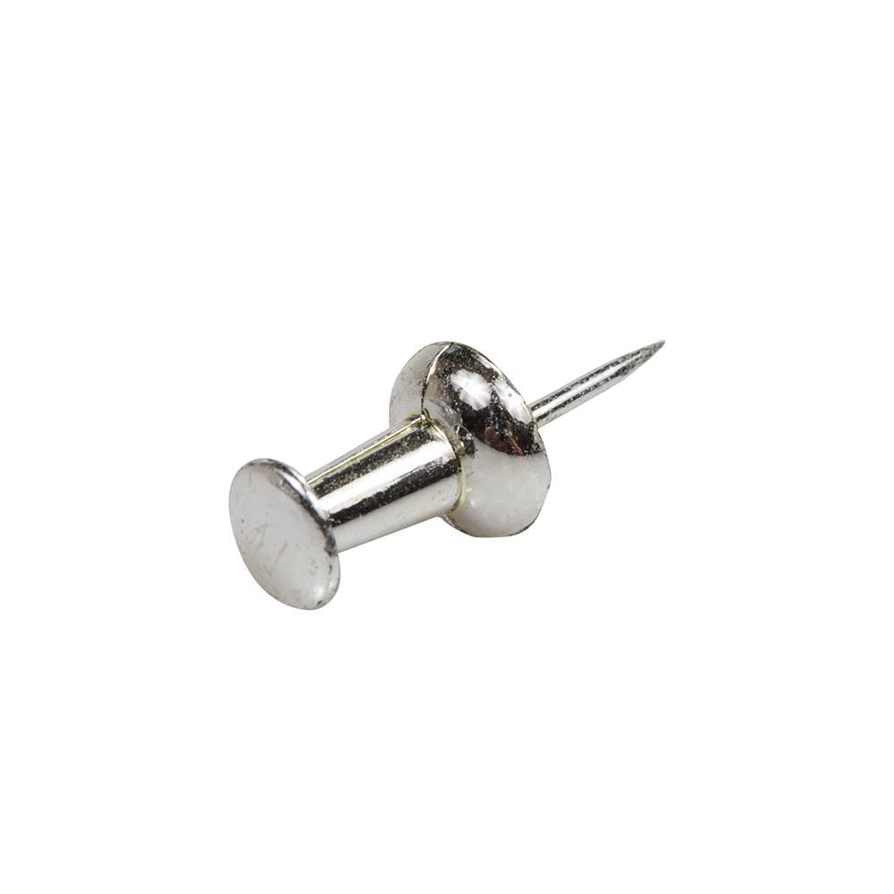 JAM PAPER Colorful Push Pins - Silver Pushpins - 100/Pack