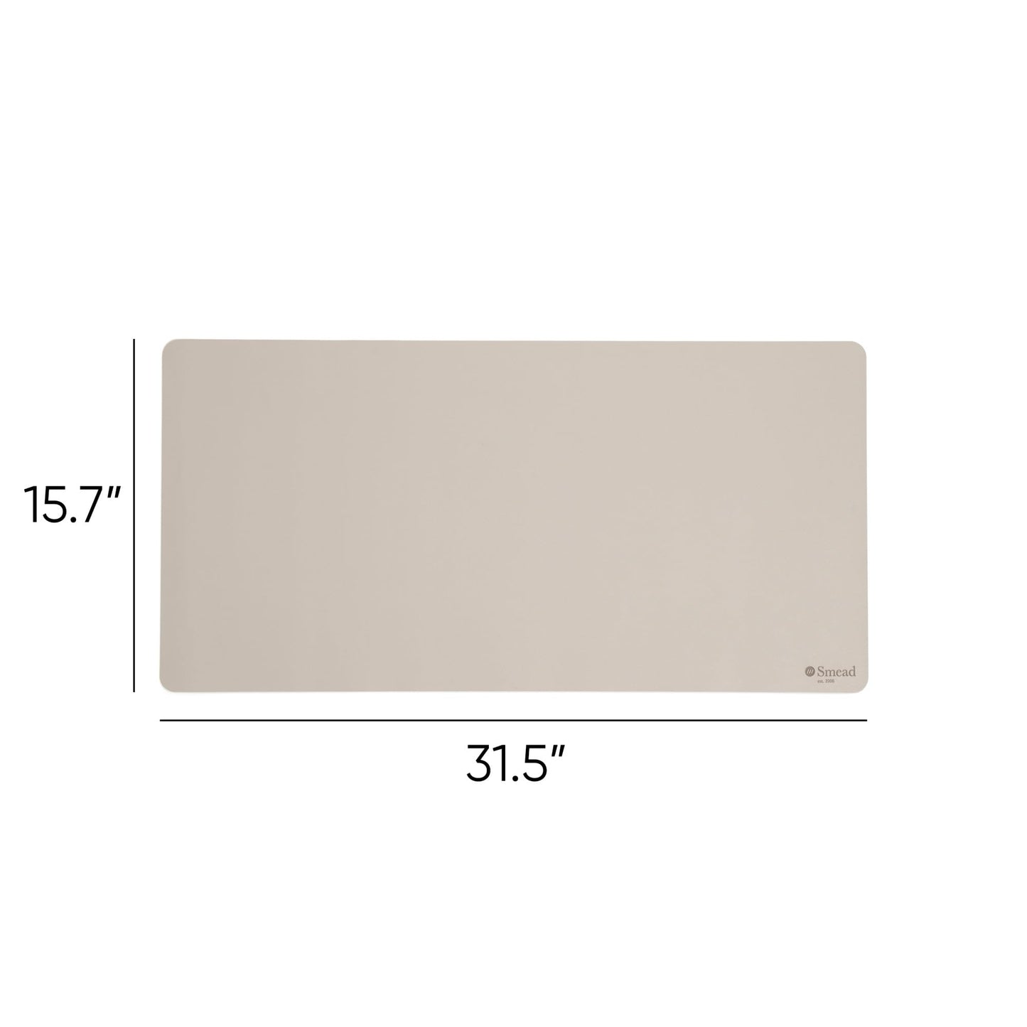 Smead Desk Pad, Vegan Leather Desk Mat with Non-Slip Faux Suede Backing, Perfect Desk Organizer for Office Decor, 31.5” x 15.7” Medium, Sandstone (64831)