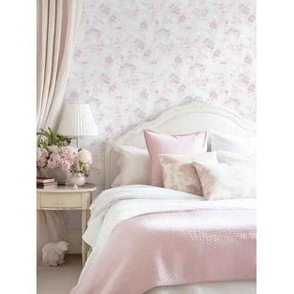 Dimoon 78.7"x17.3" Pink Wallpaper Floral Contact Paper Peel and Stick Wallpaper White Vintage French Country Renter Friendly Bathroom Boho Flower Removable Wall Paper Kitchen Self Adhesive Vinyl Roll