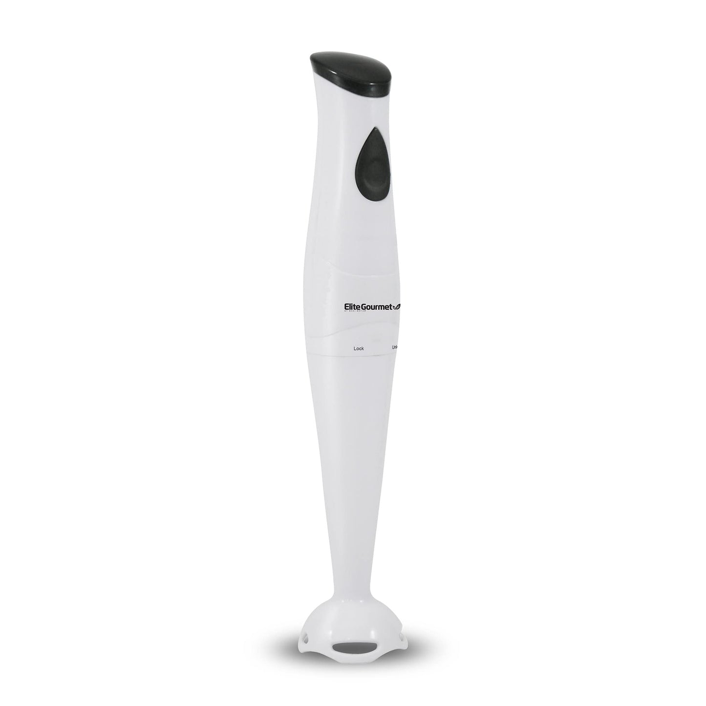 Elite Gourmet EHB-2425X Electric Immersion Hand Blender Stick, Mixer, Chopper, 1-Touch Control Multi Purpose, 150 Watts, For Soups, Sauces, Baby Food, White