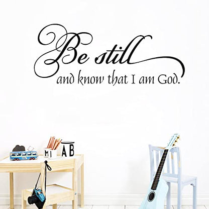 Inspirational Quotes Wall Stickers Decoration,Bible Verse Christian Jesus Prayer Religious Family Decor Sayings Sign, Be Still and Know That I am God