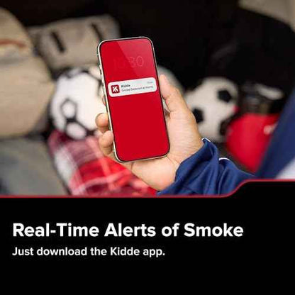 Kidde Hardwired Kidde App Enabled Smart Smoke Detector with AA Backup Battery, Interconnected Alarm