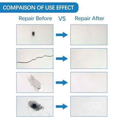 Wall patching Paste 8.5OZ, Drywall Repair Kit,Drywall Hole Patch Repair Kit to Fix Wall Surface Holes and Creak Damage with 4pcs 2" Aluminum Repair Patch,Scraper,Sanding Pad Fill Easy Solution