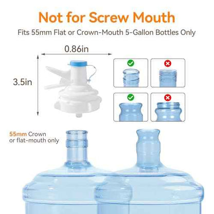 5 Gallon Water Bottle Jug Holder, Water Jug Stand with 55mm Water Dispenser Valve, Heavy Duty Water Bottle Storage Rack with Wooden Storage Tier for Kitchen, Home and Office